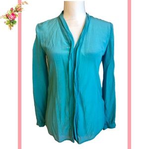 Banana Republic Silk Long Sleeve Button Blouse 0